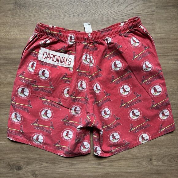 VTG St Louis Cardinals Drawstring/Elastic Waist Knit Shorts Size L - Picture 2 of 7